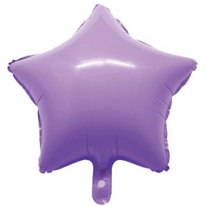 BALAO MACARON ESTRELA C/ CANUDO LILAS 18 POLEGADAS