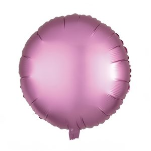 BALAO CROMADO REDONDO C/ CANUDO ROSA 18 POLEGADAS