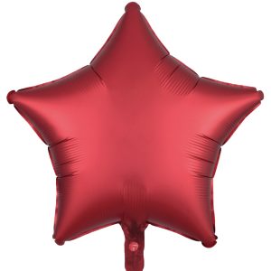 BALAO CROMADO ESTRELA C/ CANUDO VERMELHO 18 POLEGADAS