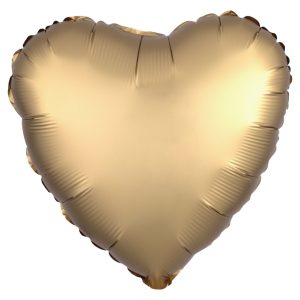 BALAO CROMADO CORACAO C/ CANUDO DOURADO 18 POLEGADAS
