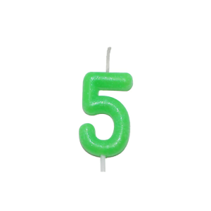 VELA VERDE NEON NUMERO 5