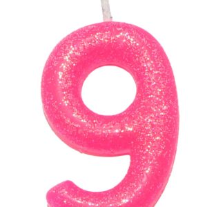 VELA ROSA NEON NUMERO 9