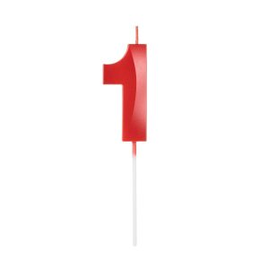 VELA DESIGN VERMELHA PEROLIZADA NUMERO – 1