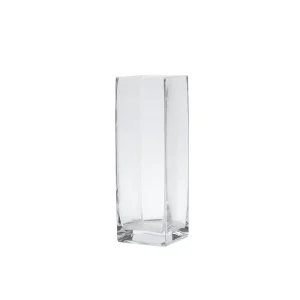VASO DECORATIVO EM VIDRO TRANSPARENTE 10X30CM
