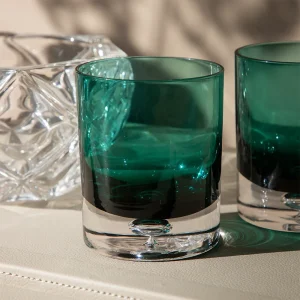 CONJUNTO DE COPOS EM VIDRO VERDE 6 UNIDADES
