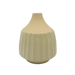 VASO DECORATIVO CERAMICA VERDE E BEGE 15X17CM