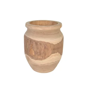 VASO DECORATIVO EM MADEIRA NATURAL