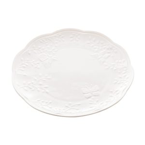 PRATO P/SOBREMESA DE PORCELANA NEW BONE BUTTERFLY FLOWER 19x19x2cm