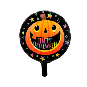 BALAO METALIZADO REDONDO ABOBORA HALLOWEEN 18 POLEGADAS