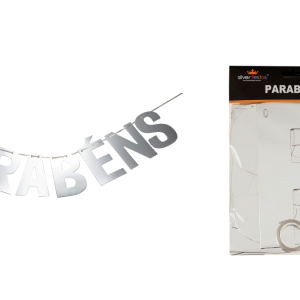 FAIXA PARABENS PRATA 2M