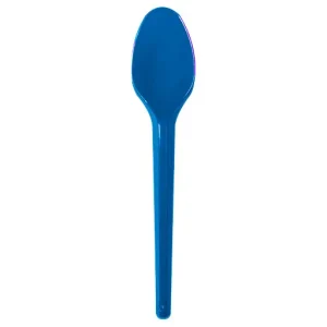 COLHER SOBREMESA BIODEGRADAVEL AZUL 50UN
