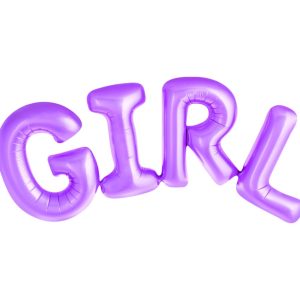 BALAO METALIZADO GIRL 106,5X37,5CM ROSA