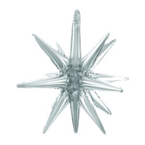 BALAO METALIZADO DE TETO ESTRELA 51X51CM C/1 PRATA