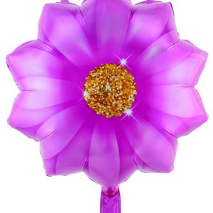 BALAO METALIZADO FLOR 44X53,5CM ROSA
