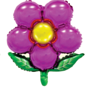 BALAO METALIZADO FLORZINHA 45X51CM LILAS