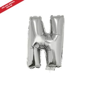 BALAO FOIL LETRA  PRATA 16 N C/ VARETA