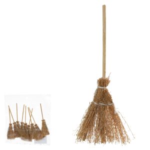 VASSOURA  DECOR HALLOWEEN C/6 UND 15X5cm BEGE