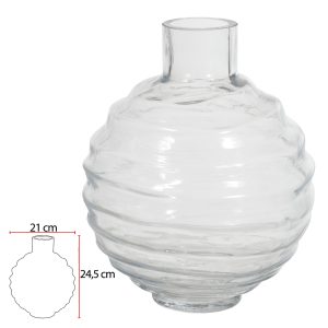 VASO DECORATIVO VIDRO (TRANSPARENTE) 24,5cm 21d