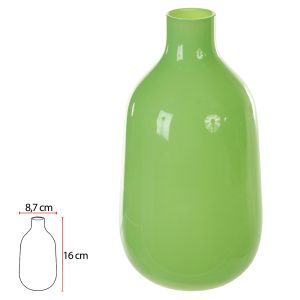 VASO DECOR VIDRO (VERDE) 16cm 8,7d