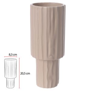 VASO DECORATIVO CERAMICA (BEGE) 20,5cm 8,3d