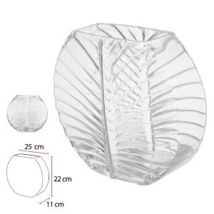 VASO DECOR VIDRO (TRANSPARENTE) 22X25X11cm