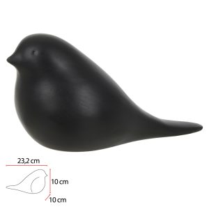 ESCULTURA CERAMICA PASSARO (PRETO) 10,8X23,2X10cm