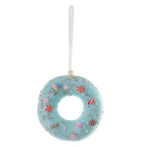 ENFEITE NATAL DONUT AZUL 11cm