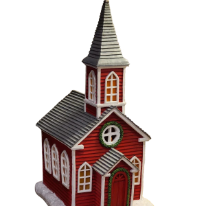 IGREJA CABANA EM RESINA COM LED