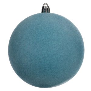 BOLA DECORADA NATAL AVELUDADA AZUL 20cm