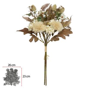 BUQUE MIX RAMALHETE C/FITA X3 (CREME OUTONO) 44cm