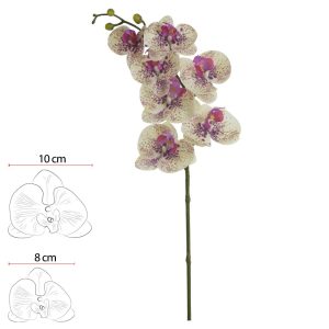 HASTE ORQUIDEA PHALAENOPSIS REAL TOQUE C/COAT X7 (CREME LAVANDA) 63cm