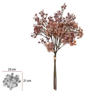 BUQUE FLOR MINI RAMALHETE C/FITA X3 (MARSALA OUTONO) 39cm