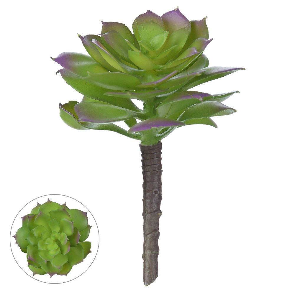 FOLHAGEM SUCULENTA PLASTICO (VERDE) 16cm