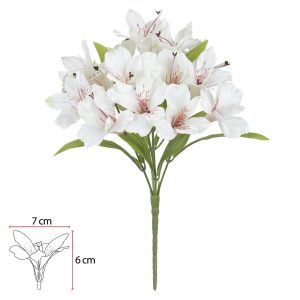 BUQUE ASTROMELIA CETIM X15 (BRANCO ROSA) 34cm