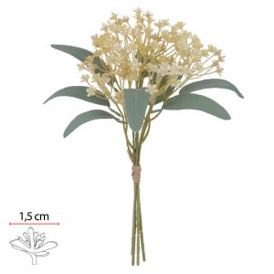 BUQUE FLOR MINI RAMALHETE C/FITA PLASTICO X112 (CREME OUTONO) 32cm