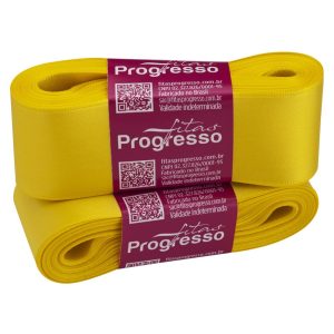 FITA CETIM SIMPLES CF009 38 mm COR 763 AMARELO GEMA Peca 10 metros