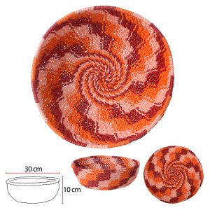 CESTA DECORATIVA FIBRA DE PAPEL (LARANJA) 10cm 30d