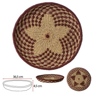 CESTA DECORATIVA FIBRA DE PAPEL BEGE BORDO 4,5cm 36,5d