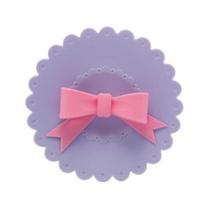 TAMPA DE SILICONE PARA COPOS E XICARAS COM PUXADOR DE LACO ROSA E AZUL 10,5cm