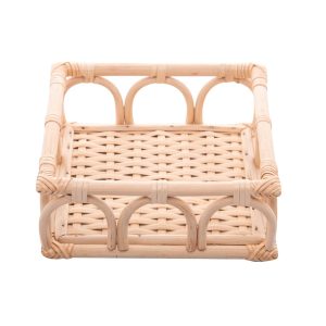 PORTA GUARDANAPOS DE RATTAN NATURE 18CM X 18CM X 7CM