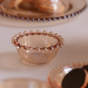 BOWL CRISTAL DE CHUMBO PEARL AMBAR 9x4cm