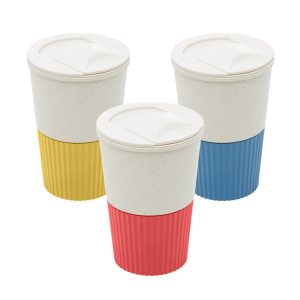 COPO P/CAFE DE BAMBU E PP C/TAMPA SORTIDO 400ml