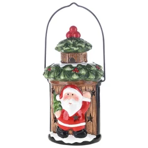 LANTERNA DECORATIVA PAPAI NOEL C/LED 19CM CERAMICA