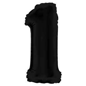 BALAO METALIZADO C/ CANUDO 16 POLEGADAS PRETO FOSCO NUMERO 1