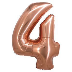 BALAO METALIZADO C/ CANUDO 16 POLEGADAS ROSE GOLD NUMERO 4