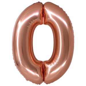 BALAO METALIZADO C/ CANUDO 16 POLEGADAS ROSE GOLD NUMERO 0
