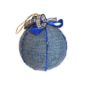 BOLA DECORADA LACO AZUL 10CM C/3