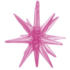 BALAO METALIZADO DE TETO ESTRELA 51X51CM C/1 ROSA