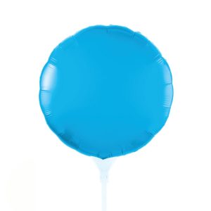 MINI BALAO METALIZADO BOLA C/HASTE 10 POL 25CM – AZUL CLARO