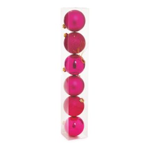 BOLA TUBO SORTDA ROSA PINK 8cm C/6 UN